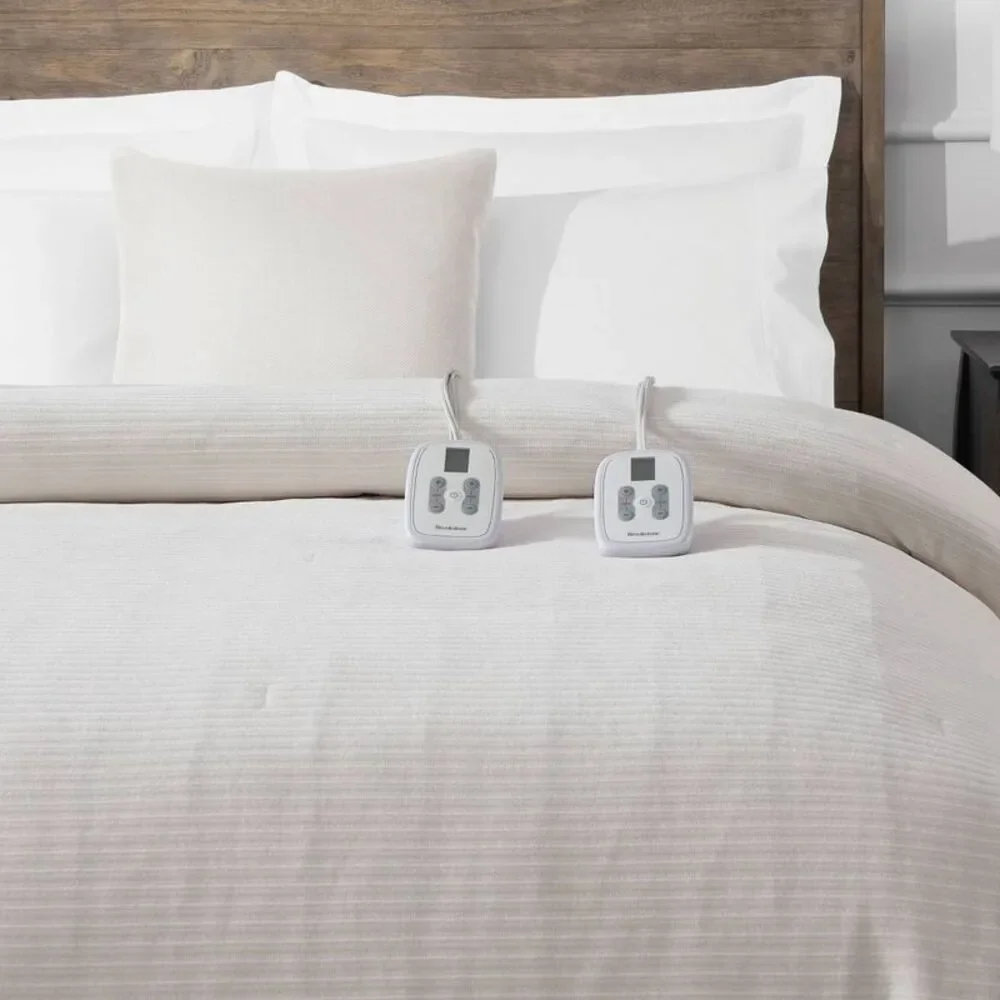Brookstone Full/Queen Heated Chenille Knit Blanket Ivory